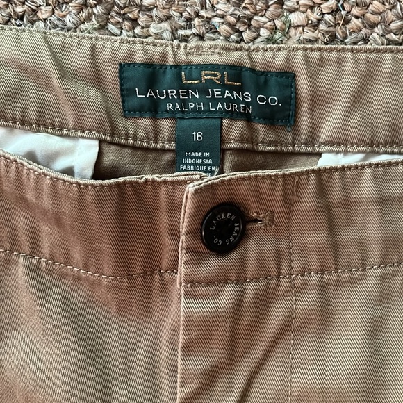 Ralph Lauren, Lauren Jeans Co. LRL, 16 100% Cotton, Canvas Wide-Leg Pant, HoneyT - Picture 10 of 13